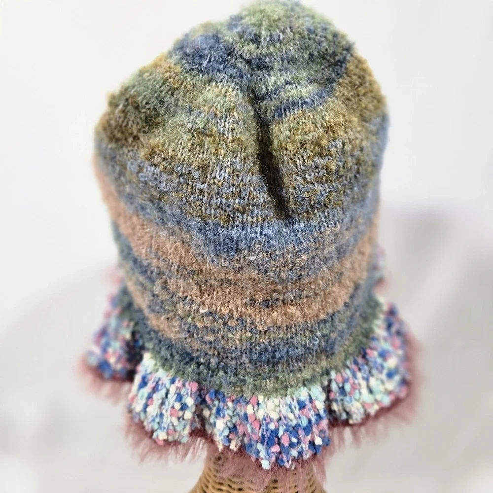 Knit Fuzzy Spring Stretchy Bucket Hat